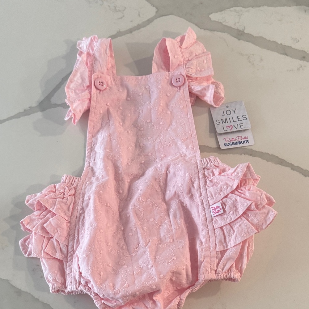 Ruffle Butts Pink Ruffle Baby Romper